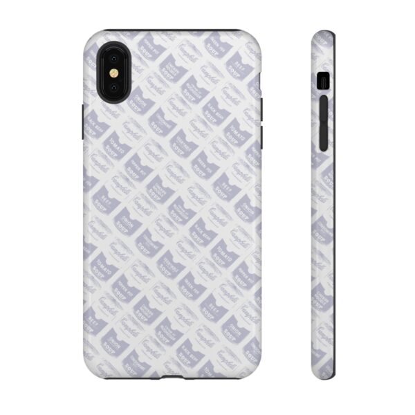 Pop Art Soup Can Pattern Tough Cell Phone Case Silver on White - Image 11