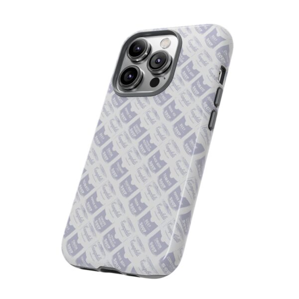 Pop Art Soup Can Pattern Tough Cell Phone Case Silver on White - Image 70