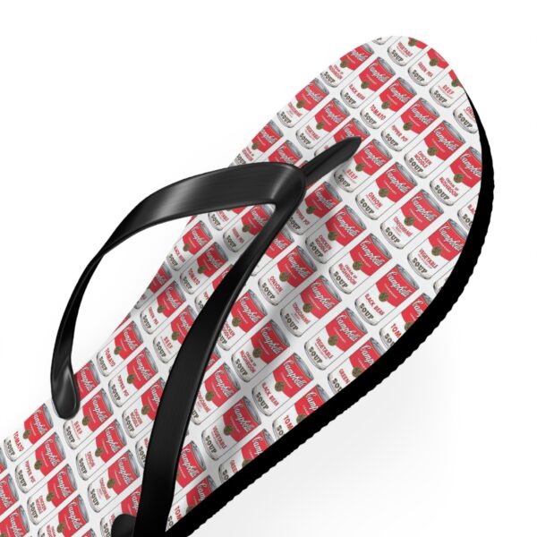 Pop Art Soup Can Flip Flops - Image 12