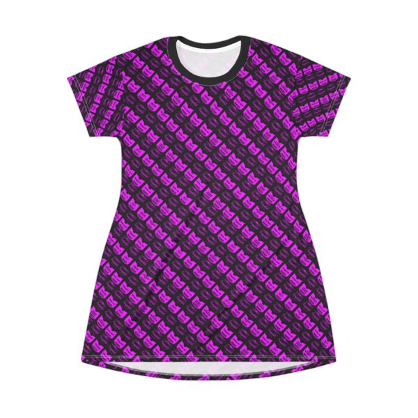 Pink Pop Art Soup Can Pattern Black T-Shirt Dress - Image 3