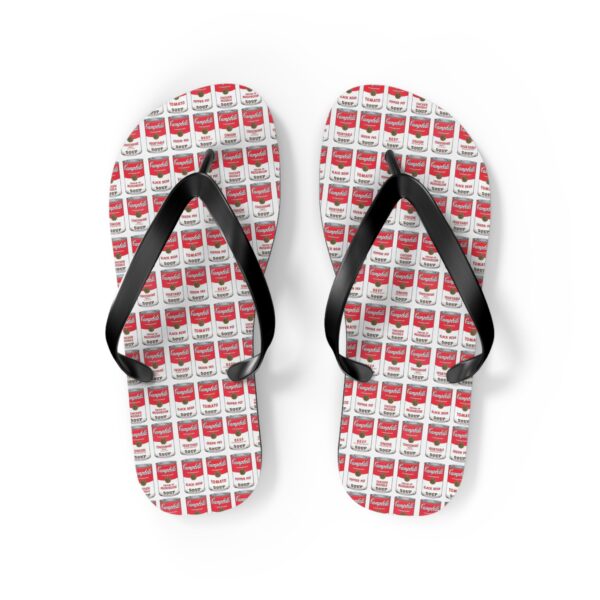 Pop Art Soup Can Flip Flops - Image 6