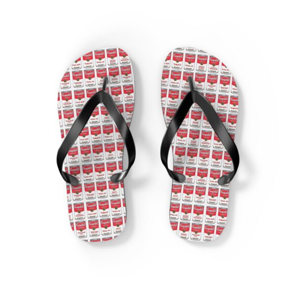 Pop Art Soup Can Flip Flops - Image 2