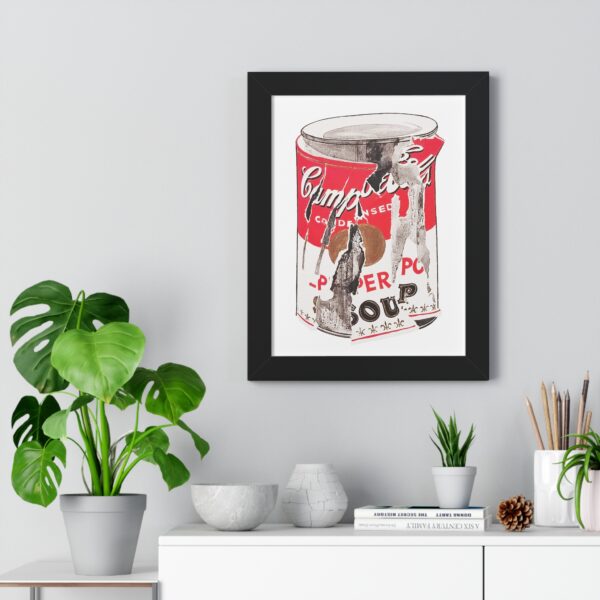 Framed Crushed Pop Art Soup Can Vertical Poster - Image 3