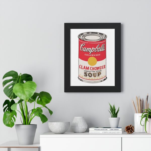 Framed Pop Art Soup Can Poster