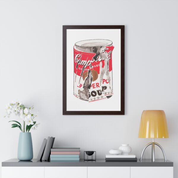 Framed Crushed Pop Art Soup Can Vertical Poster - Image 27