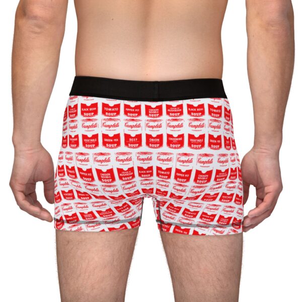 Red Pop Art Soup Can Patterned White Boxers - Image 6