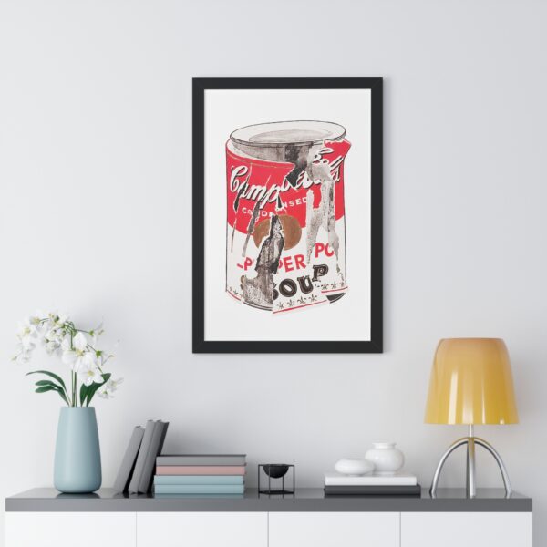 Framed Crushed Pop Art Soup Can Vertical Poster - Image 13