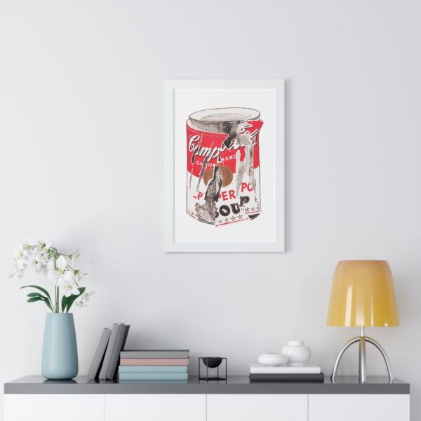 Framed Crushed Pop Art Soup Can Vertical Poster - Image 39