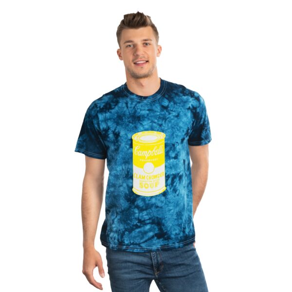 Yellow Pop Art Soup Can Tie-Dye Tee, Crystal