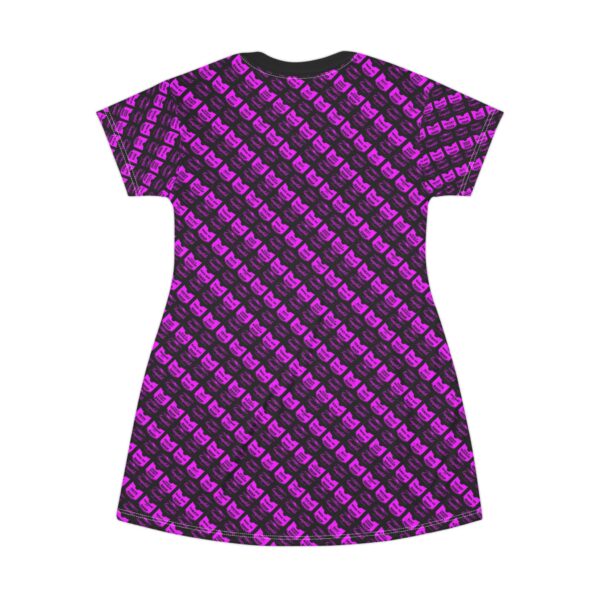 Pink Pop Art Soup Can Pattern Black T-Shirt Dress - Image 4