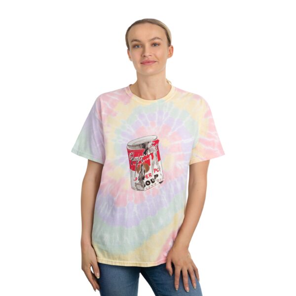 Trashed Pop Art Soup Can Tie-Dye Tee, Spiral