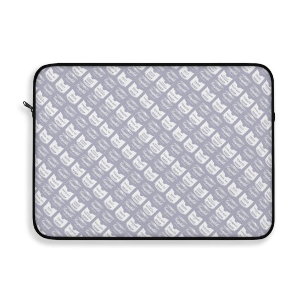 Pop Art Soup Can Pattern Laptop Sleeve (White on Silver) - Image 7