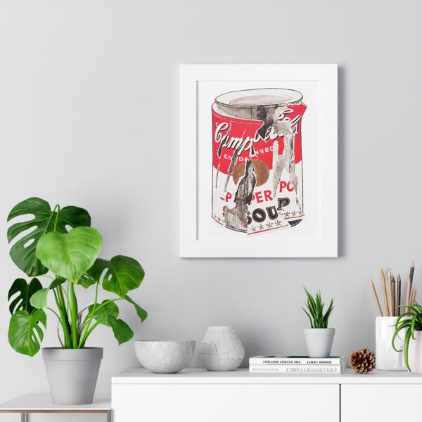 Framed Crushed Pop Art Soup Can Vertical Poster - Image 29