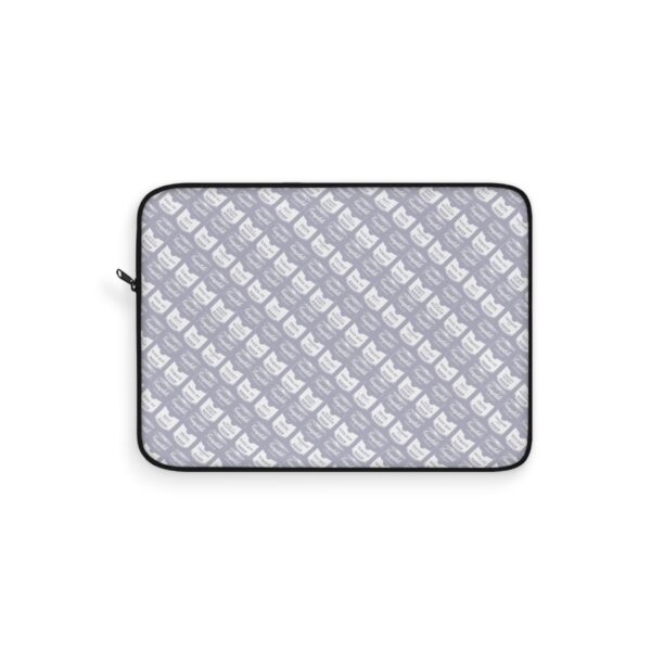 Pop Art Soup Can Pattern Laptop Sleeve (White on Silver)