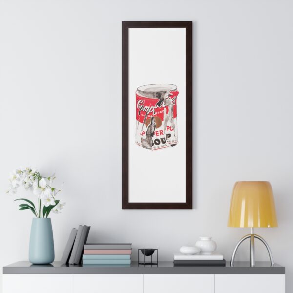 Framed Crushed Pop Art Soup Can Vertical Poster - Image 19